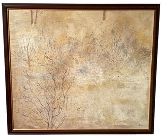 Signed ROSSER Abstract Tree Oil on Canvas