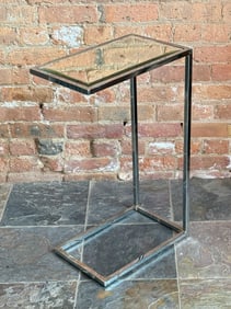 Sleek Modernist Mirrored Tray Table