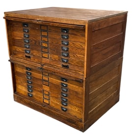 Early 20th C. Antique Double Stack Flat File
