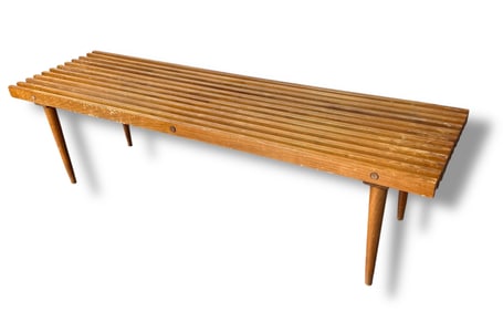 A Mid Century Slat Bench