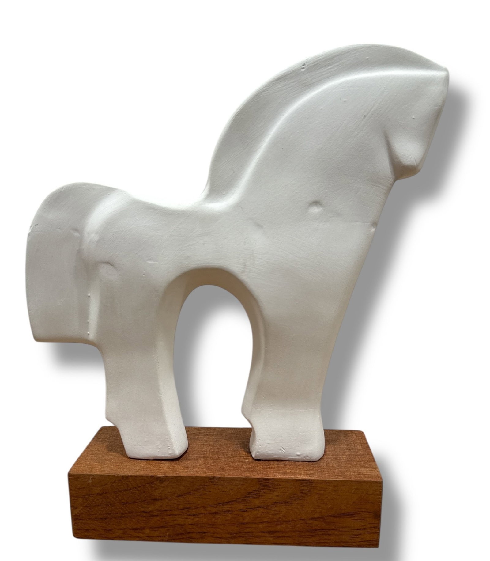 JOHN BALOSSI (1931-2007) Horse Sculpture: 11.5" H x 10" W x 3" D. Retains original purchase sticker from museum on bottom