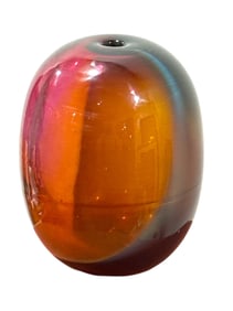 Signed Art Glass Bubble Vase by JERRY HOVANEC