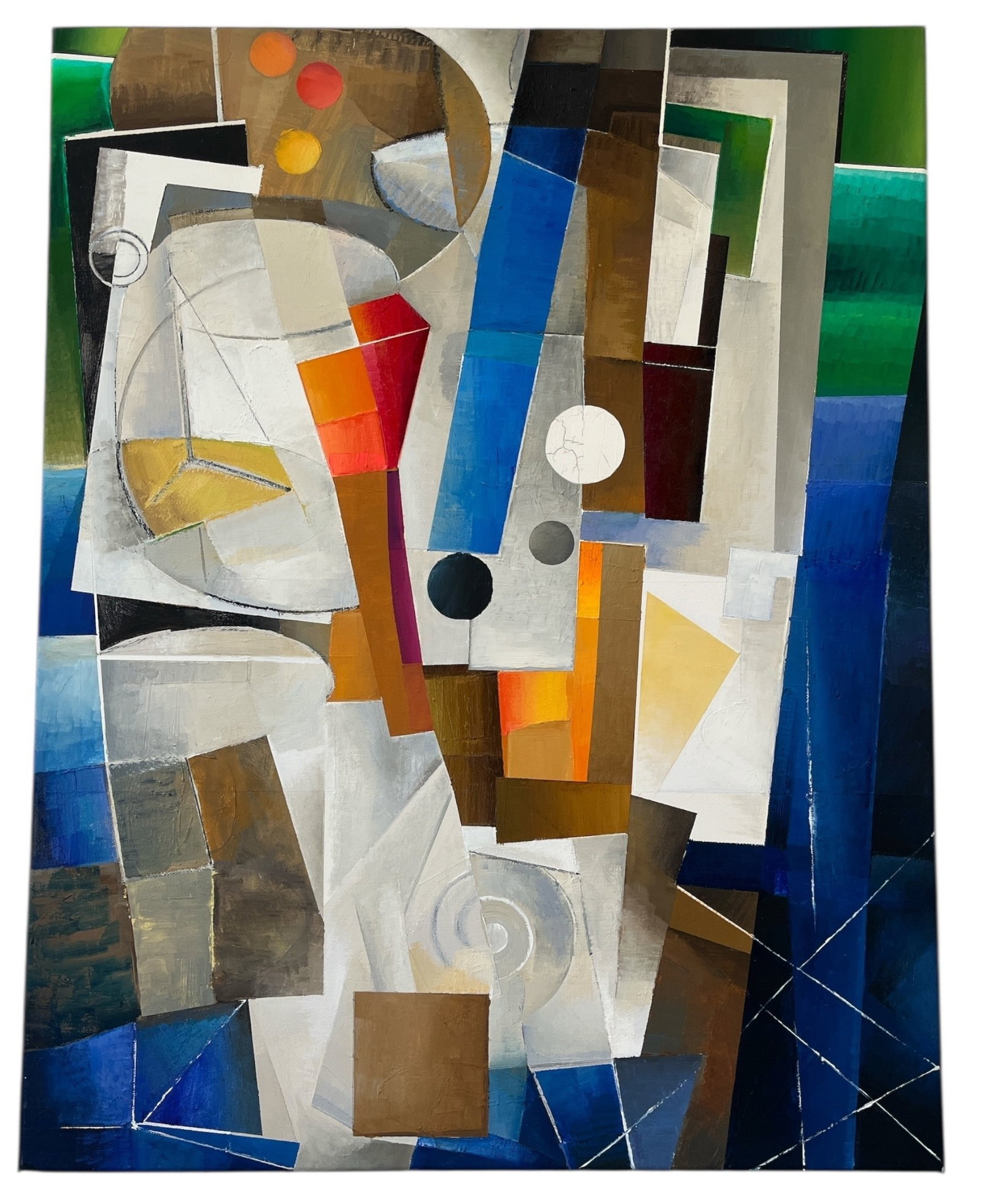 A BRIAN OVERLEY Abstract Acrylic on Canvas: 28.25" H x 22" W x 0.75" D.