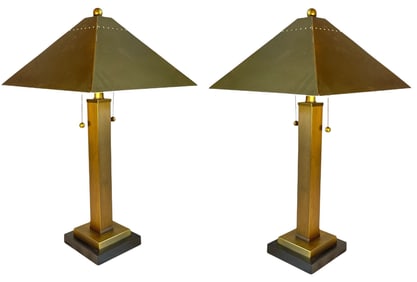 Pair of FRANK LLOYD WRIGHT Style American Craft Table Lamps