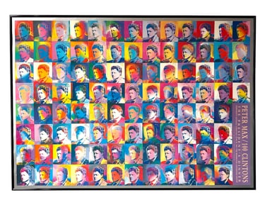 A 1993 PETER MAX "100 Clintons" Presidential Poster