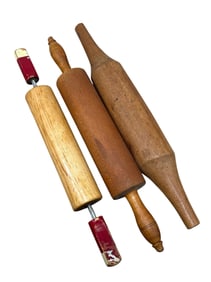 Collection of Early Century Rolling Pins, Mexican Tortilla Rolling Pin