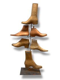Folk Art Sculpture of a Cobbler's Shoe Mold Christmas Tree