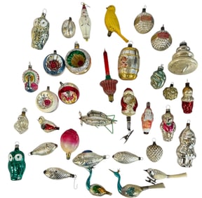 Collection of 1900's - 1950's Vintage Christmas Ornaments