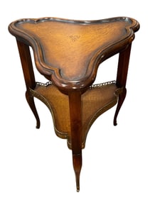 Regency Style Leather & Mahogany Side Table