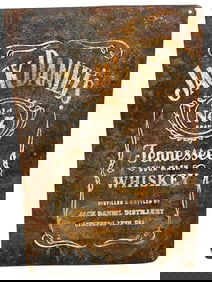 Vintage 'Jack Daniels' Tennessee Whiskey Advertising Sign