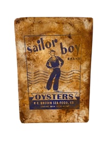 Vintage 'Sailor Boy Brand' Oysters Advertising Sign