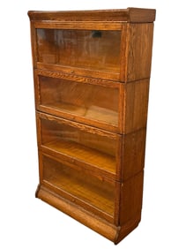 Antique Oak HALE Barrister Bookcase, 4 Stack