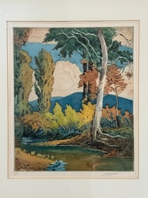 LOUIS OSCAR GRIFFITH (Indiana, America 1875-1956) Summer Landscape Etching