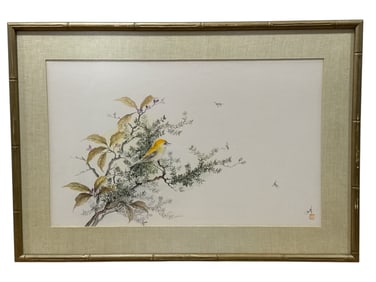 MASAJI 'BUFFY' MURAI Japanese Bird Watercolor