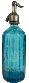 Vintage Argentina Blue Syphon Soda Bottle