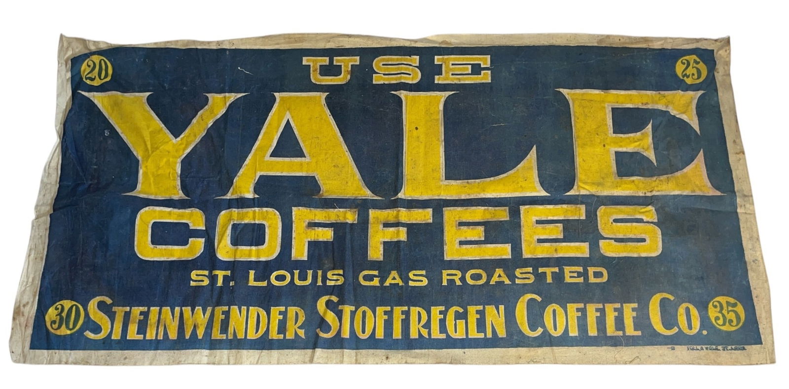 Early 1900's "YALE COFFEES" Advertisement Banner (1 of 4)