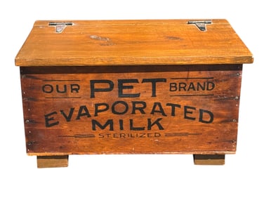 Primitive Americana Advertising Crate, PET BRAND EVAPORATED MILK