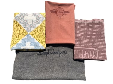 Collection of Vintage Wool Train Car Blankets, PULLMEN
