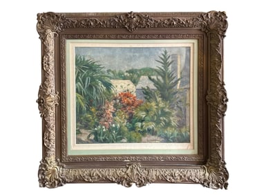 Floral Scene Oil on Canvas, ELLEN HOLMES