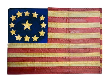 POPS CASEY Folk Art American Flag Wall Plaque