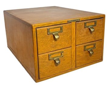 Antique Oak Library File Cabinet