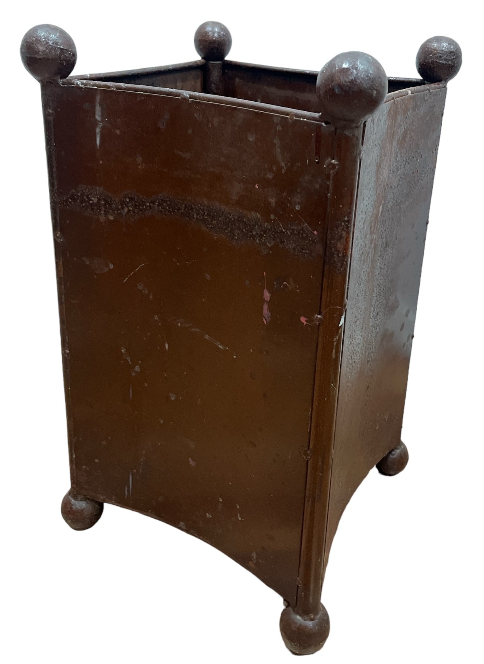 Brutalist Folk Waste Basket: 17.5" H x 11" W x 11" D.