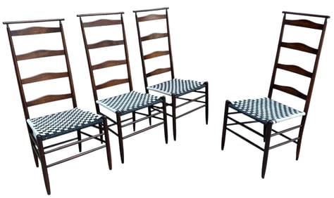 NICHOLS & STONE Shaker Style Ladder Back Dining Chairs (4)