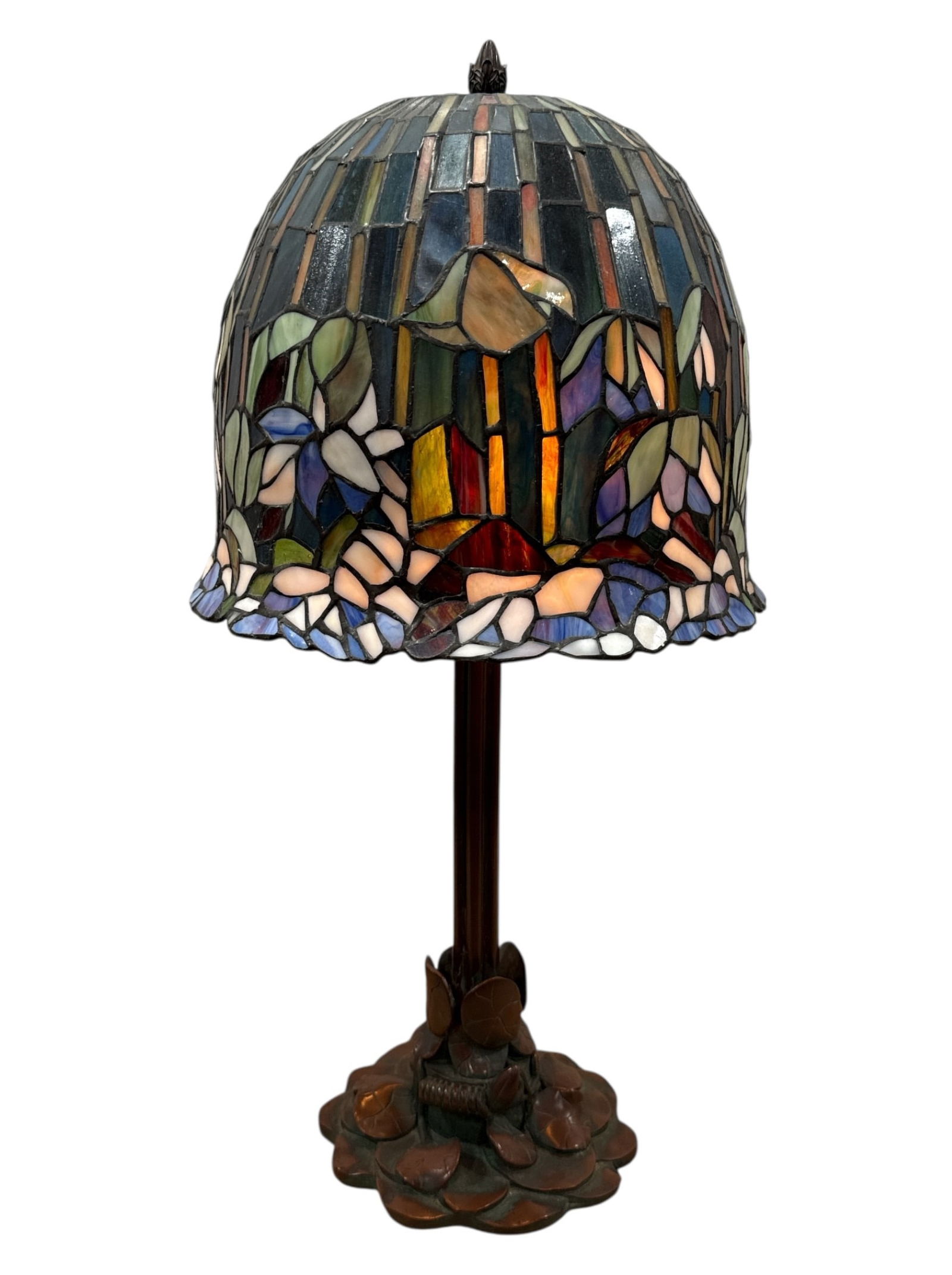 Stained Glass Lamp: 23" H x 12" D (Shade)