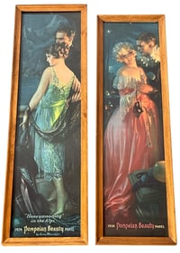Two POMPEIAN BEAUTY Advertisement Panel Prints