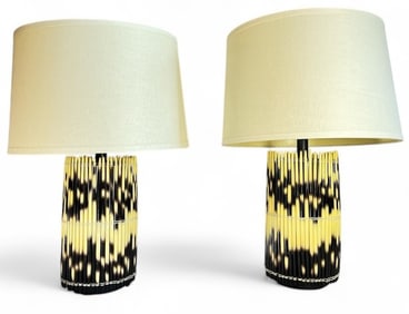 A Pair of Porcupine Quill Table Lamps