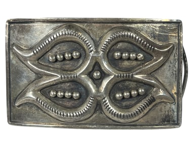A Heavy Sterling Silver Southwestern Belt Buckle