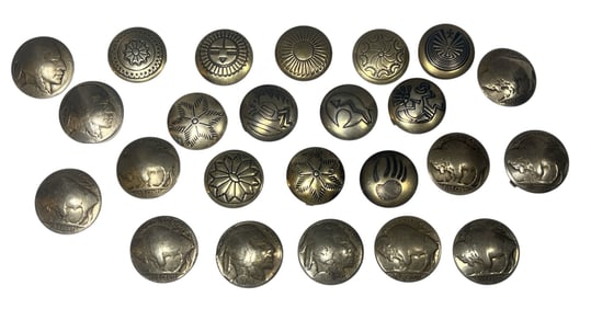 A Collection of Mostly Sterling Silver Buttons & Button Covers