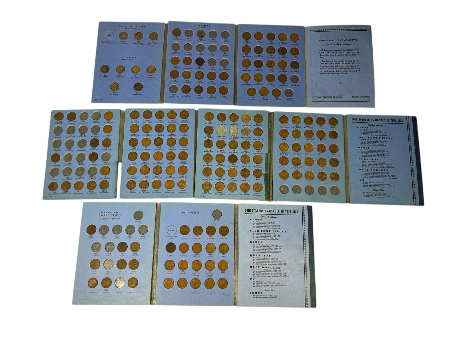 Collection of Lincoln, Indian Head Cent & Canadian Small Cent Coins (1 of 6)