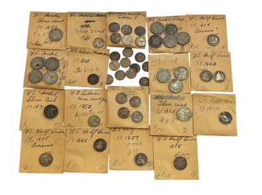Collection Three Cent Silver, Nickel & U.S. Half Dollar Coins