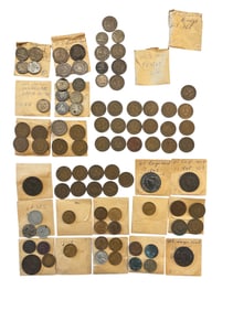 Large Collection Flying Eagle, Two Cent Bronze Coins