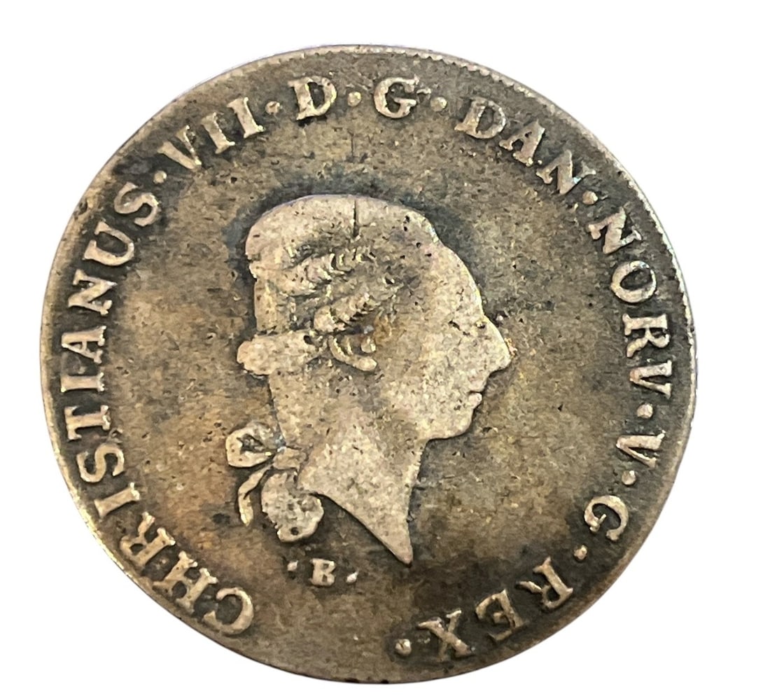 A 1808 Speciedaler Danish Silver Coin: depicting Christian VII, King of Denmark and Norway from 1766 to 1808. As found condition. Ungraded. Please contact RA for more information.