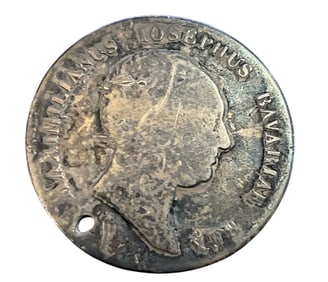 A 1/2 Thaler German State of Bavaria Silver Coin