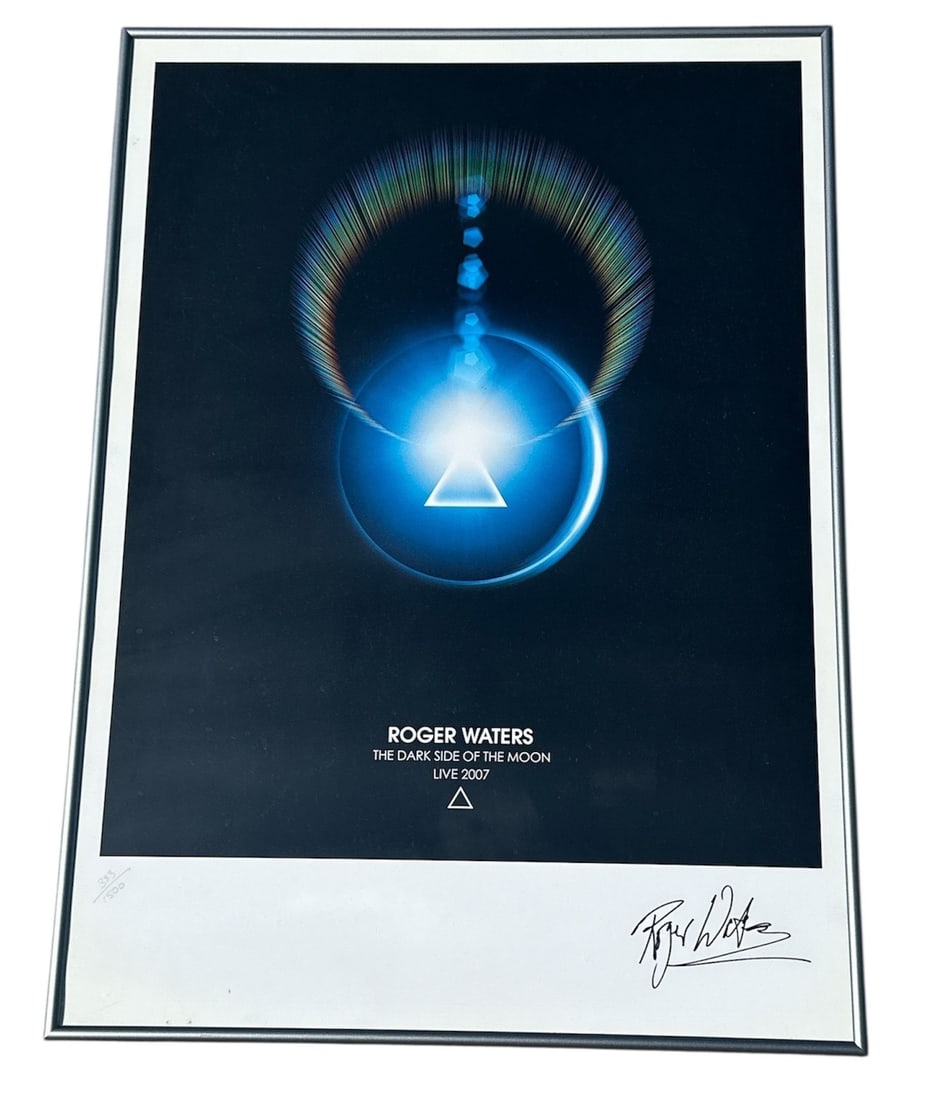 ROGER WATERS The Dark Side Of The Moon Concert Poster, Numbered: 28" H x 28" W x 1" D Numbered 383/1500. Printed signature on lower right.