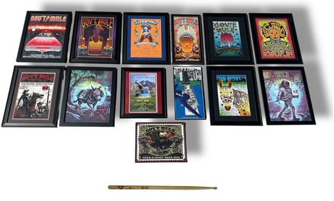 Large Lot of GOV'T MULE Concert Posters & Signed Drum Stick