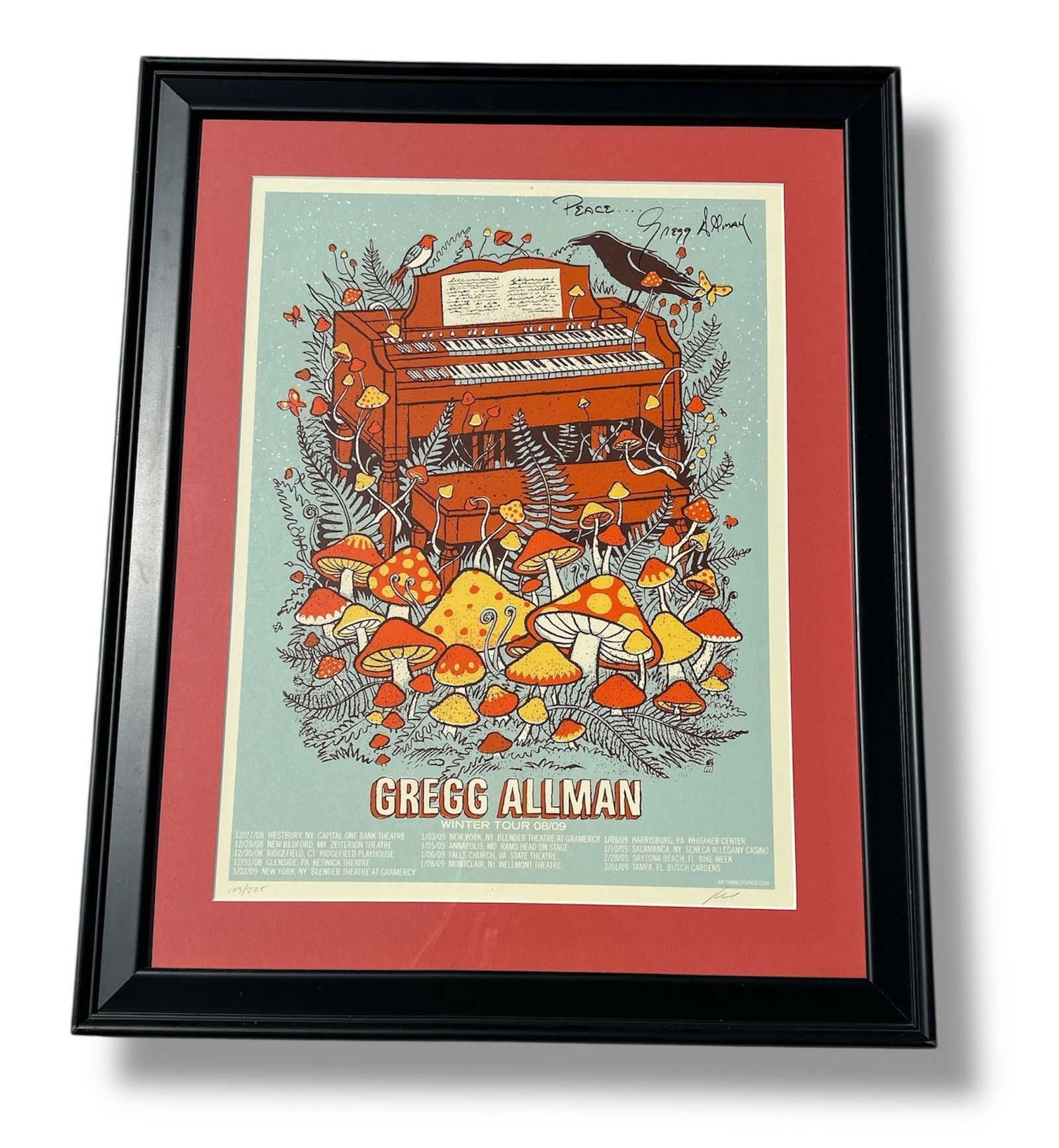 GREGG ALLMAN Concert Poster Signed & Numbered (1 of 6)