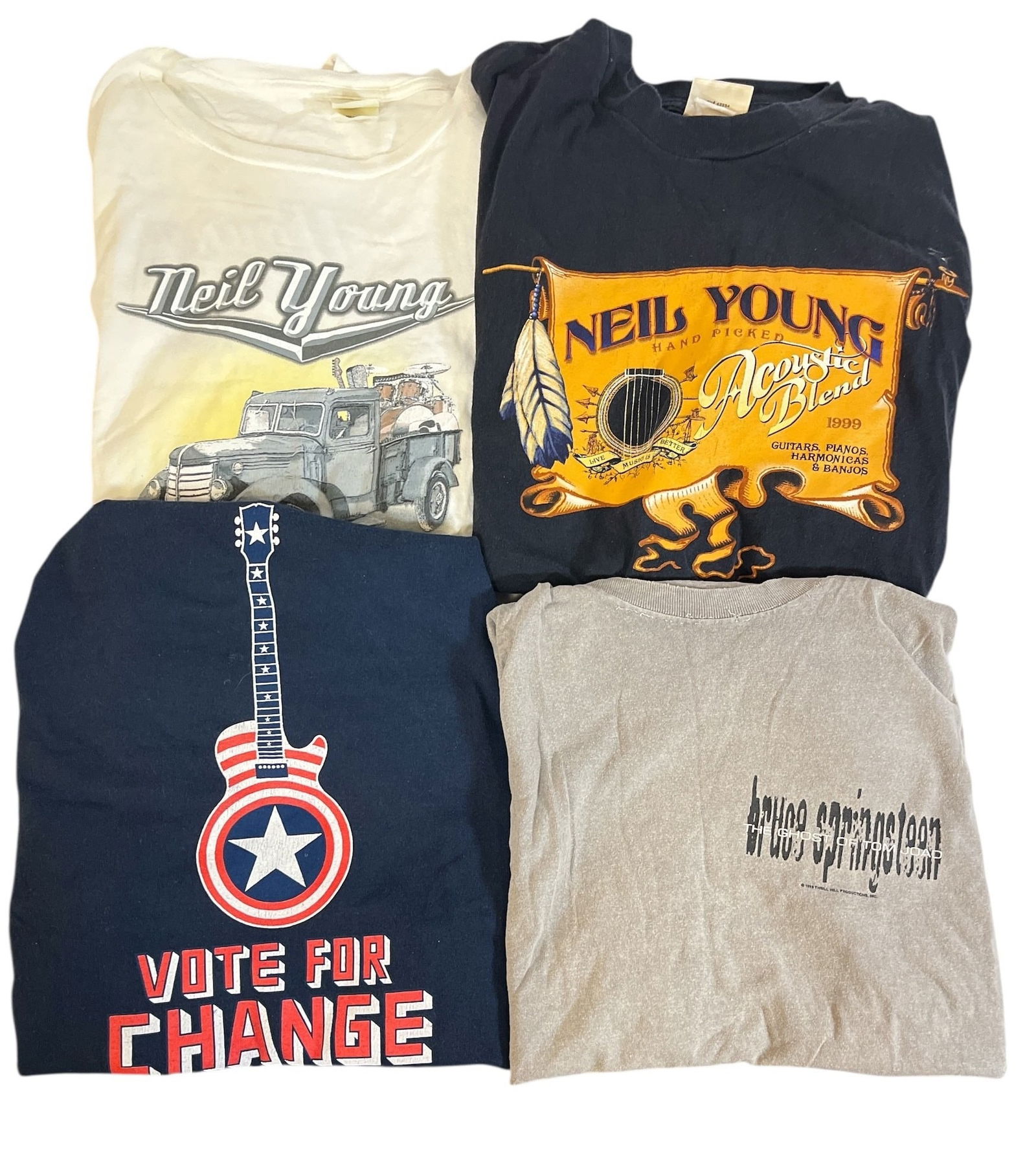 Vintage NEIL YOUNG & BRUCE SPRINGSTEEN Concert T-Shirts (1 of 2)