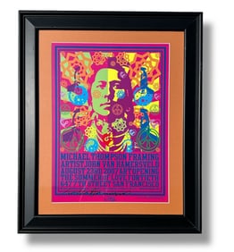 JOHN VAN HAMERSVELD Native American Signed Poster Summer of Love 40th Anniversary