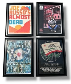 Collection of Four Framed Concert Posters PETE TOWNSHEND, EDDIE VEDDER BOB WEIR, RYAN ADAMS, JOE
