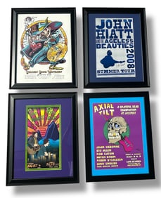 Collection of Four Framed Concert Posters JOHN HIATT, RUFUS WAINWRIGHT & BEN FOLDS, GOLDEN GATE
