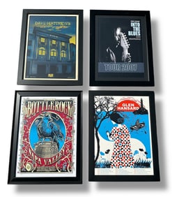 Collection of Four Framed Concert Posters. DAVE MATTHEWS, BOTTLEROCK, GLEN HANSARD, JOAN ARMATRADING