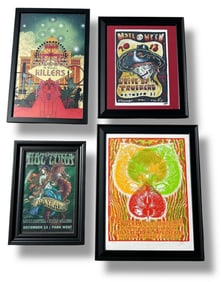 Collection of Four Framed Concert Posters. HOT TUNA, DEVOTCHKA, DRIVE-BY TRUCKERS, THE KILLERS