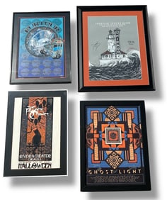 Collection of Four Framed Concert Posters. GHOST LIGHTS, FURTHER FESTIVAL, THE BLACK CROWES,