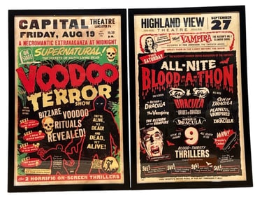 Vintage Horror Thriller Poster Bills, Dracula