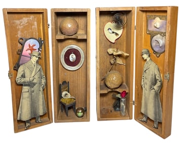 Two Signed SENANO Folk Art Assemblages
