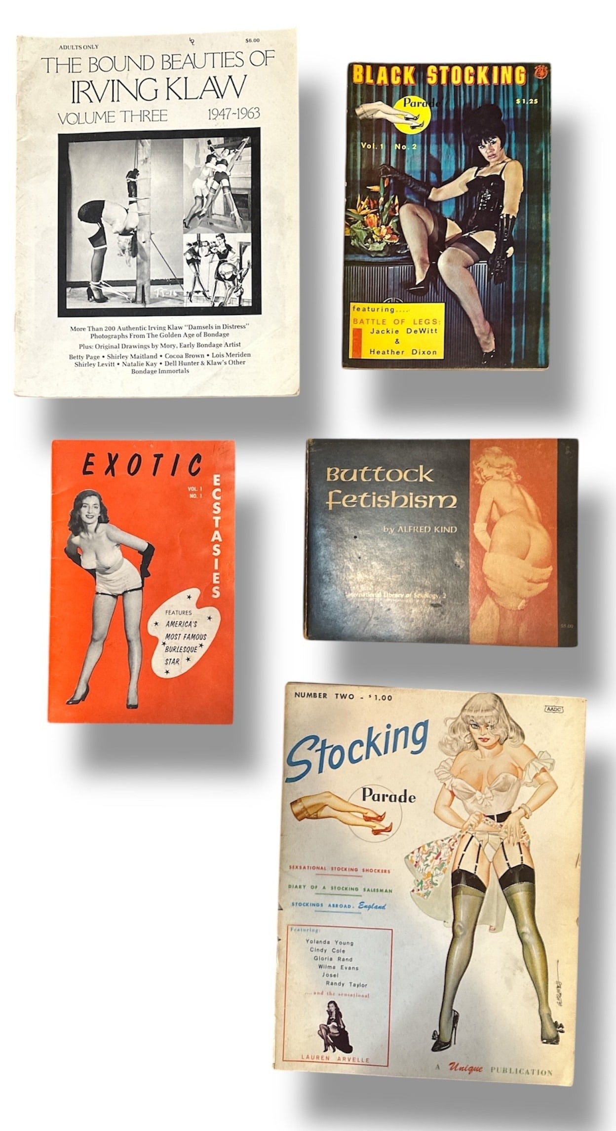 Vintage Pinup Magazines & Ephemera 1940's-1960's Includes IRVING KLAW, The Bound Beauties (1 of 4)